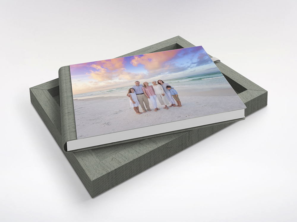 Handcrafted heirloom album from a Tampa family session