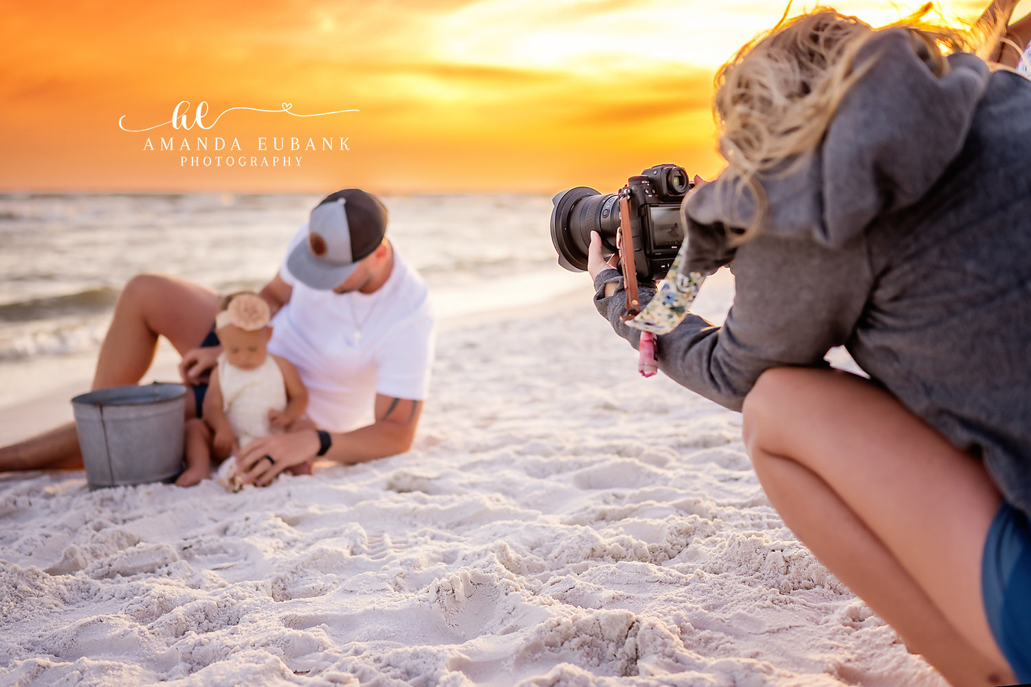 Golden hour beach photography session on the Tampa Bay coast